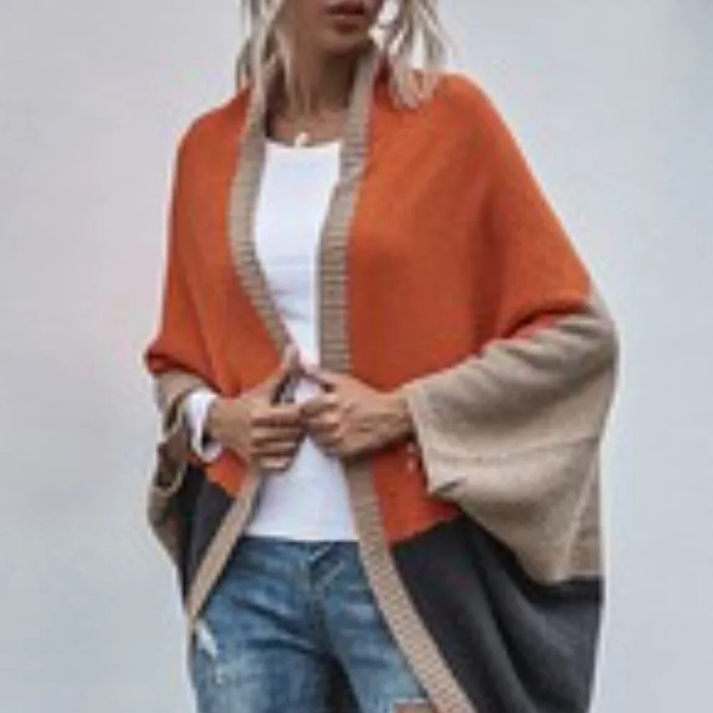 Color block batwing drapery cardigan - Picture 4 of 4